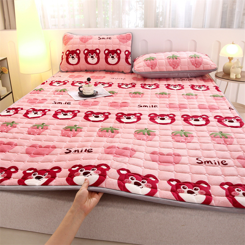 Picture of Milk velvet mattress cushion single student dormitory mattress cushion blanket winter plus velvet mattress double wholesale