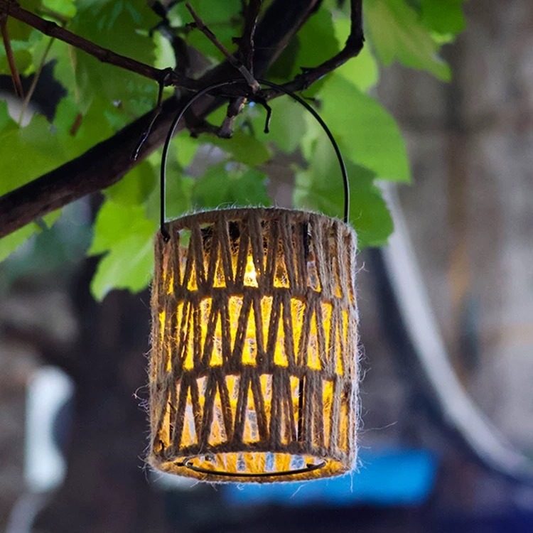 [Solar USB] rattan lamp creative bamboo courtyard atmosphere garden outdoor decoration Chinese Zen landscaping