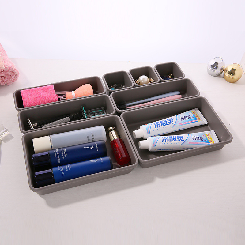 Desktop Miscellaneous Drawer Storage Box Partition Artifact Household Free Combination Eight-Piece Set Cosmetics Storage and Organization Box
