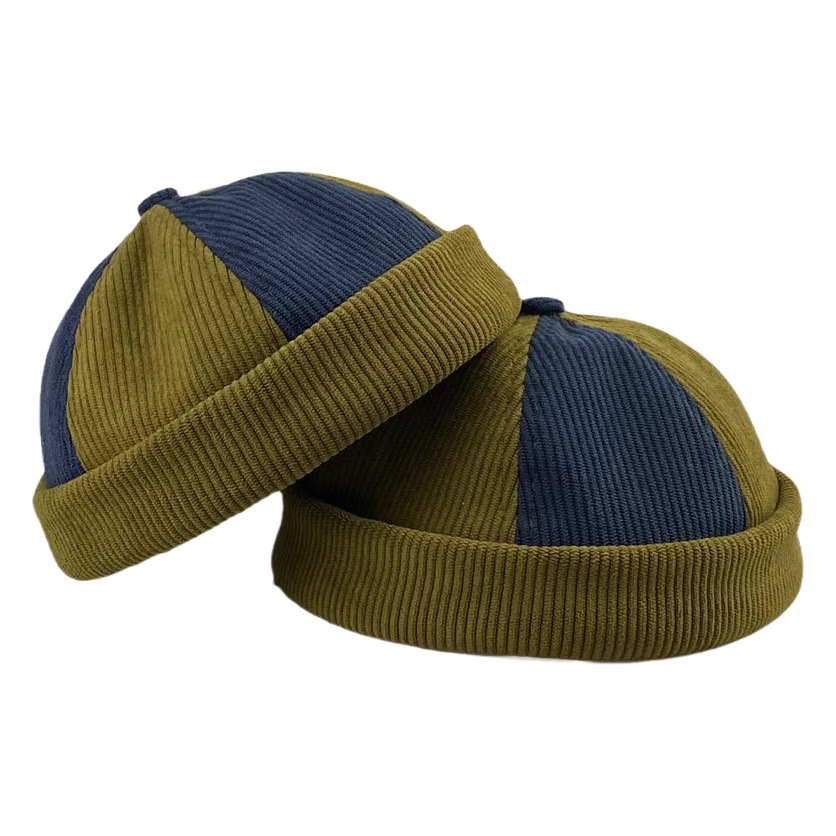 Men's Trendy Early Autumn Vintage Corduroy Floor Hat Korean Style All-match Melon Hat Women's Japanese Style Artistic Hip-hop Hat
