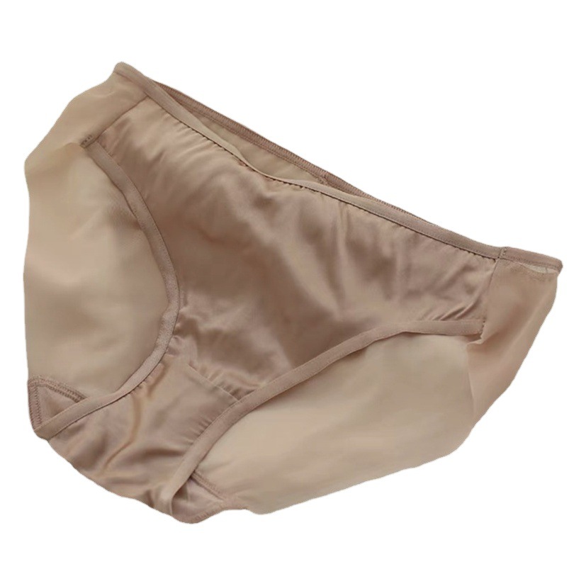 JCSILK French Style Mulberry Silk Underwear Women's Low-waisted Thin Smooth Breathable Skin-friendly Solid Color Sweat Briefs