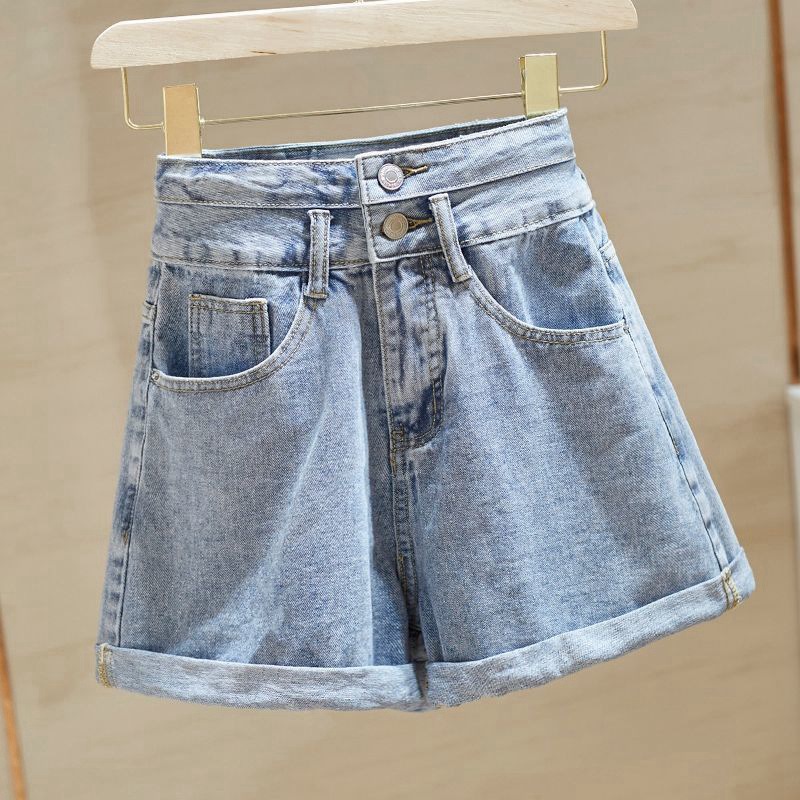 Denim Shorts Women's Summer 2021 New Fashion All-match Student ins Super Hot Thin High Waist Slimming Wide Leg A- line Pants