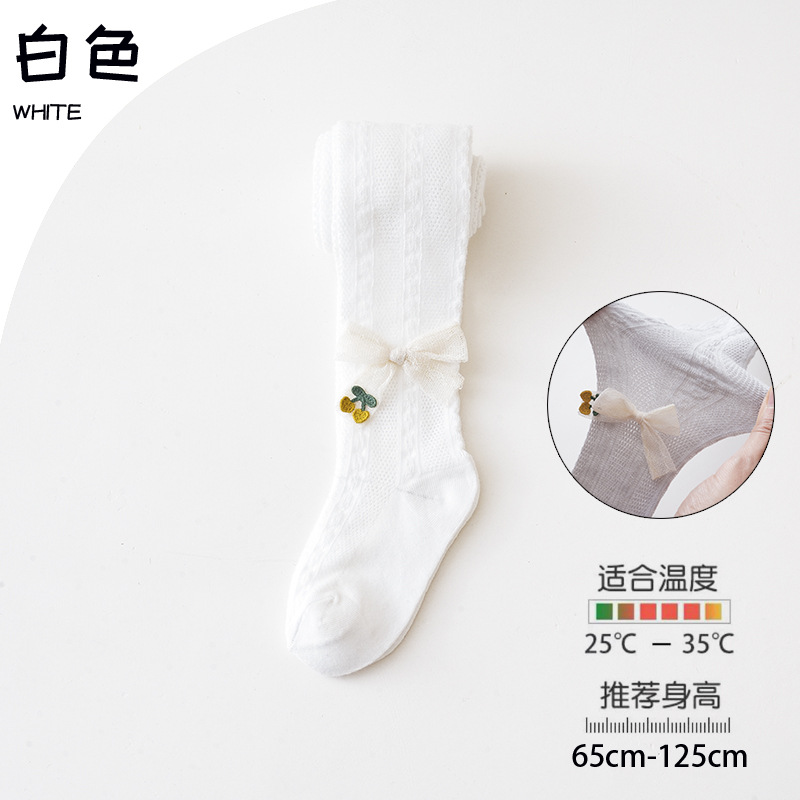 Picture of Summer mesh pantyhose girls leggings Princess wind lace bow breathable anti-mosquito children's pantyhose wholesale