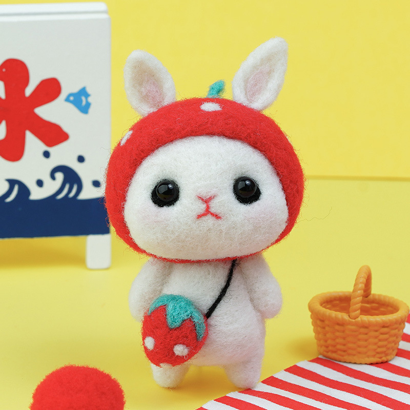 Picture of Little White Rabbit adult handmade diy creative gift hands-on sewing homemade material package wool felt pokes