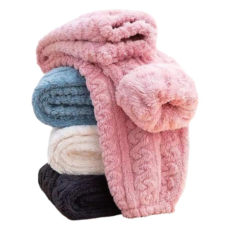 Pajama Pants Women's Trousers Autumn and Winter Coral Fleece-Lined Thickened Fairy Warm Pants for Fat Girls Flange Large Size Home Pants