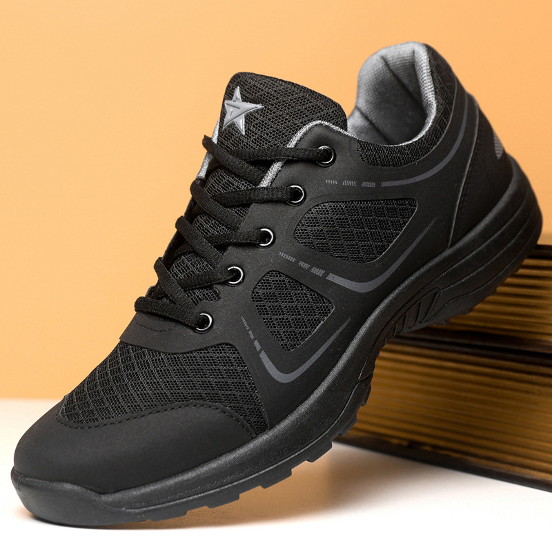 2025 Spring/Summer Physical Training Shoes Round-toe Low-top Mesh Breathable Black Lace-up Outdoor sneaker Mountaineering Shoes