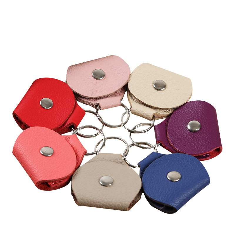 Guitar Genuine Leather Picker Bag Hangable Keychain Ukulele Picker Case Picker Holder Cover Cowhide Shrapnel Accessories