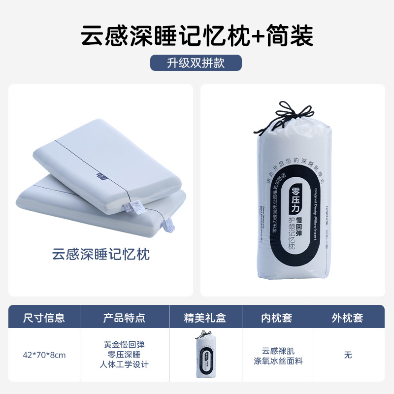 Picture of Foreign Trade Cross-Border Slow Rebound Memory Foam Pillow Hotel Cervical Spine Pillow Core Kidsren's Ice Silk Super Soft Side Sleeping Pillow
