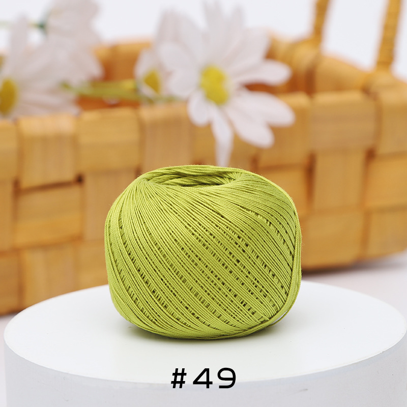 Picture of Warm Color No.10 Lace Strongly Twisted Mercerized Pearl Egyptian Long-staple Cotton Handmade Micro-hook Hand-bow Ball 20g Wool Ball