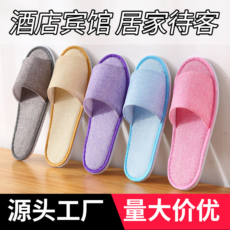 Picture of Hotel Hotel Summer Disposable Slippers Linen Toe Summer Linen Half Bag Portable for Home Travel