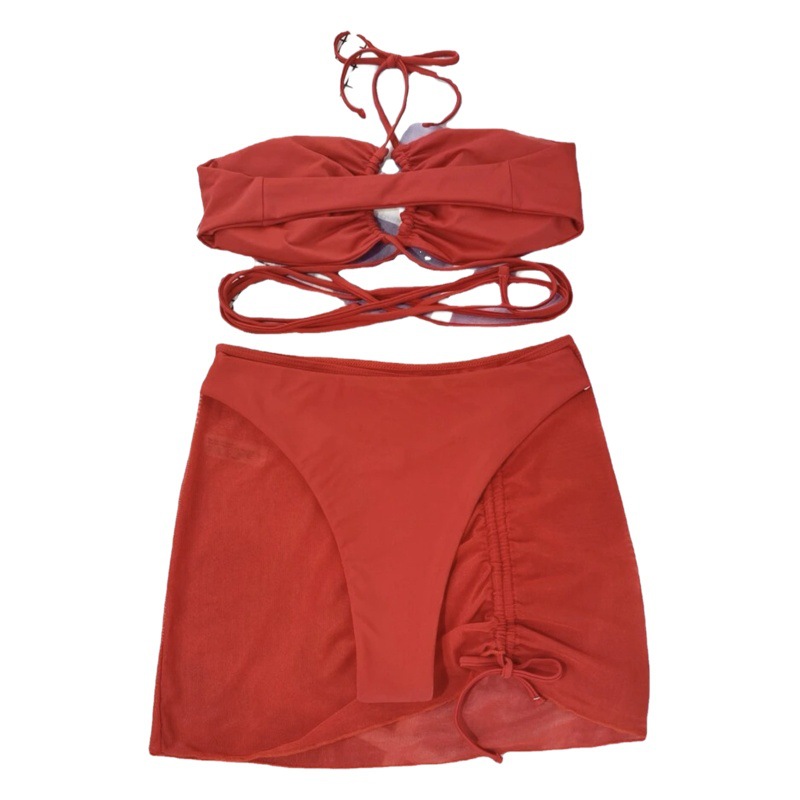 2023 New Lace-up Bikini Three-piece Set