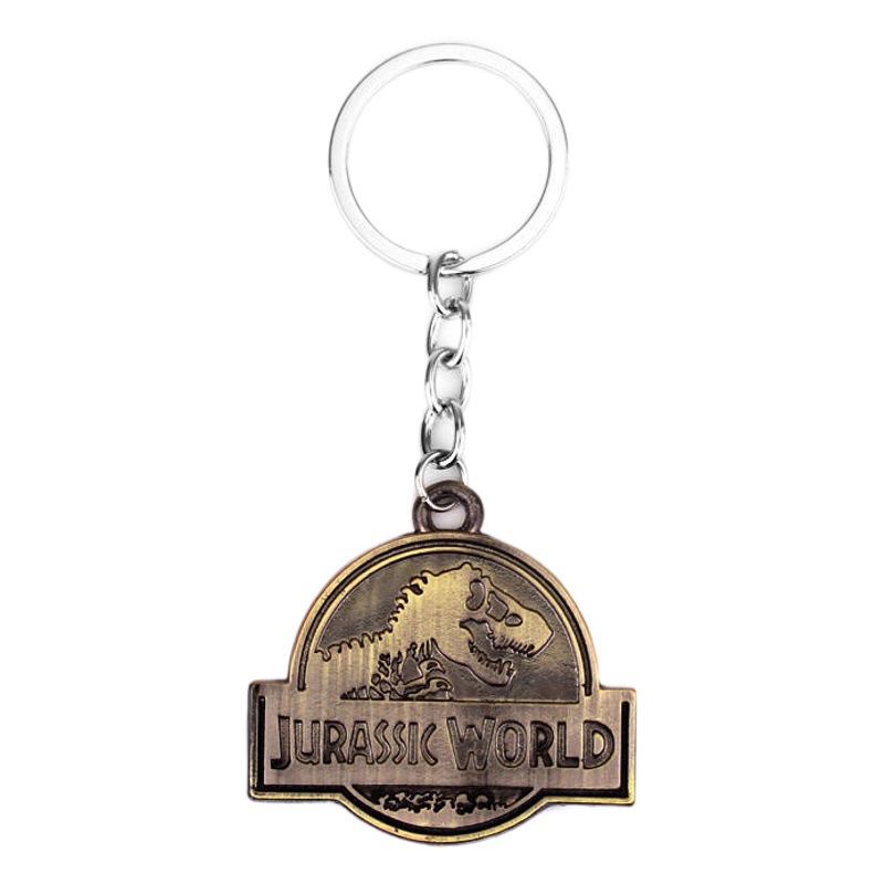 Film Jurassic Park around the alloy tag dinosaur pattern key chain small gifts cross-border hot pendant