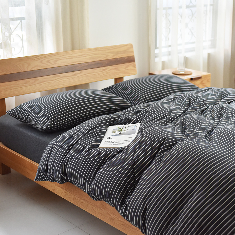 Muyin Japanese-style Good Products Four-piece Set Knitted Cotton Cotton Tianzhu Cotton Naked Sleeping Bedding Kit Bed Sheet Bed Sheet