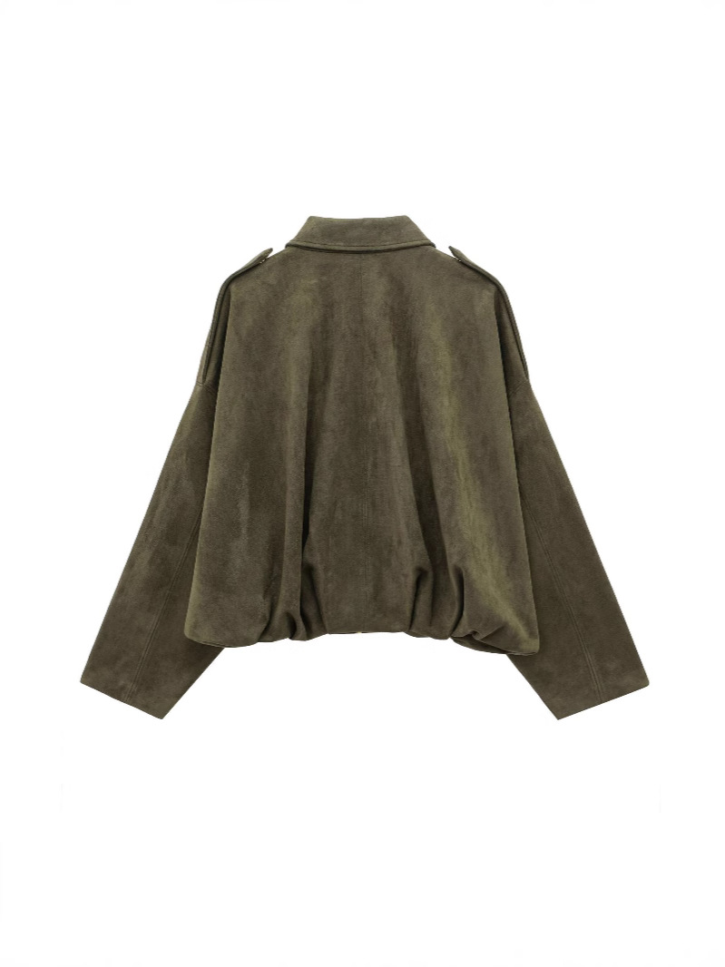 Picture of ZA foreign trade 2025 European and American style new spring women's suede texture effect bomber jacket coat