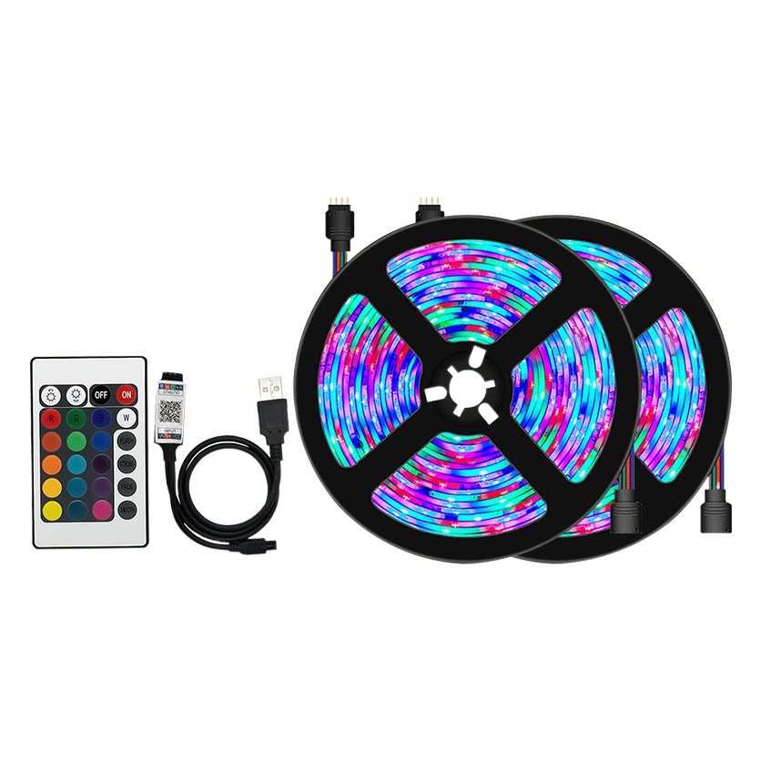 LED TV background light strip 5v low voltage 2835 light strip 24 key remote control Bluetooth Smart RGB colorful light strip set