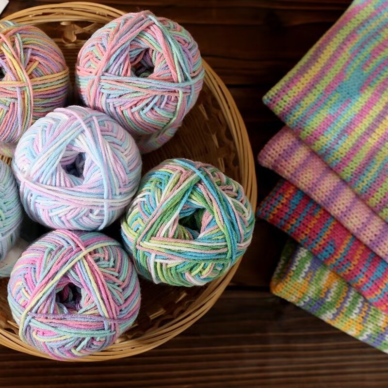 Azalea flower cotton milk cotton wholesale wool ball forging dyeing hand woven DIY baby color baby thread generation