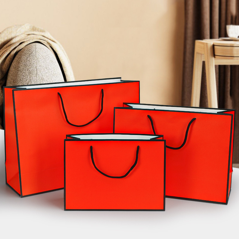 Clothing store handbag in stock printable logo gift bag color shoe store shopping bag embossed thickened wholesale