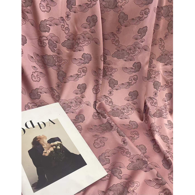 Xiaojun textile cationic fabric high density satin jacquard jacquard fabric shirt dress children's dress cheongsam