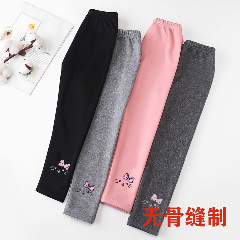 Picture of Autumn and winter Korean girls' leggings plus velvet padded boneless sewing rubber band mid-waist pants wholesale generation