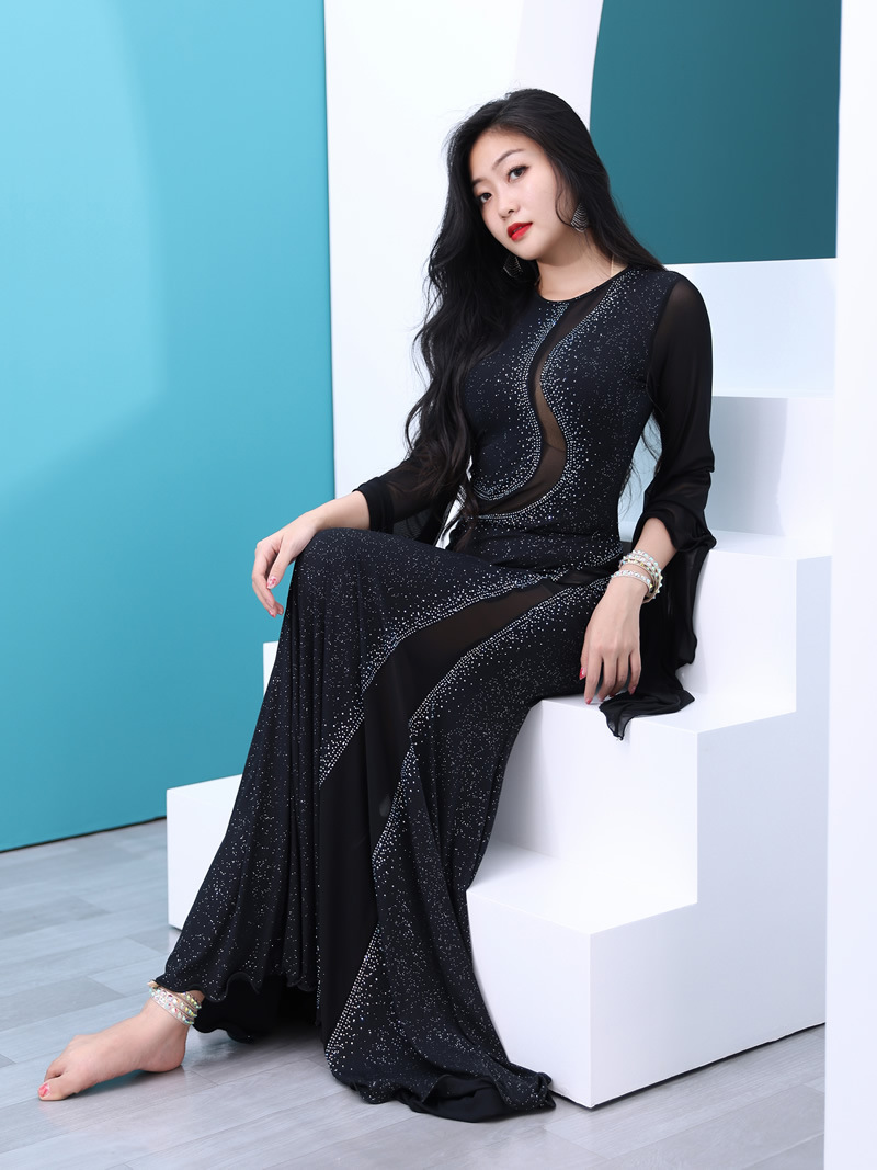 Picture of Dancer Belly Dancer suit Iraq iraq Hair Shake Robe Kawleeya Performance Suit Yarn Performance Suit 5581