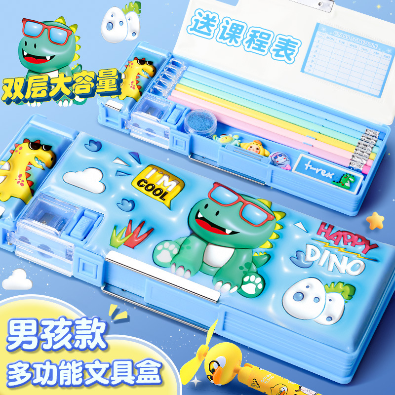 Stationery Box 8100 New Cartoon Pencil Case Boys Stationery Bag for Primary School Students Girls First Grade