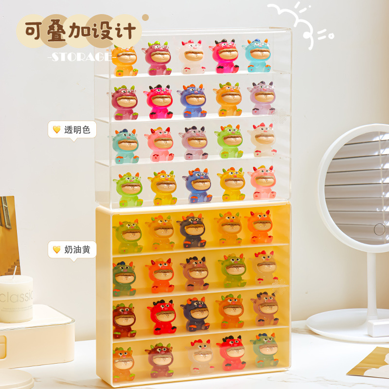 Picture of Cross-border Explosions High-rise Large Cute Grain Storage Box Deckered Dust-proof Desktop Doll Acrylic Display Stand