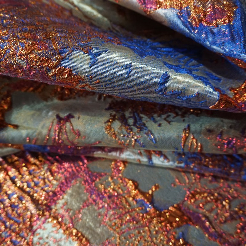 New Woven Blister Embossed Tie-Dye Polyester Multicolor Jacquard Fabric Women's dress Dress Bag Clothing