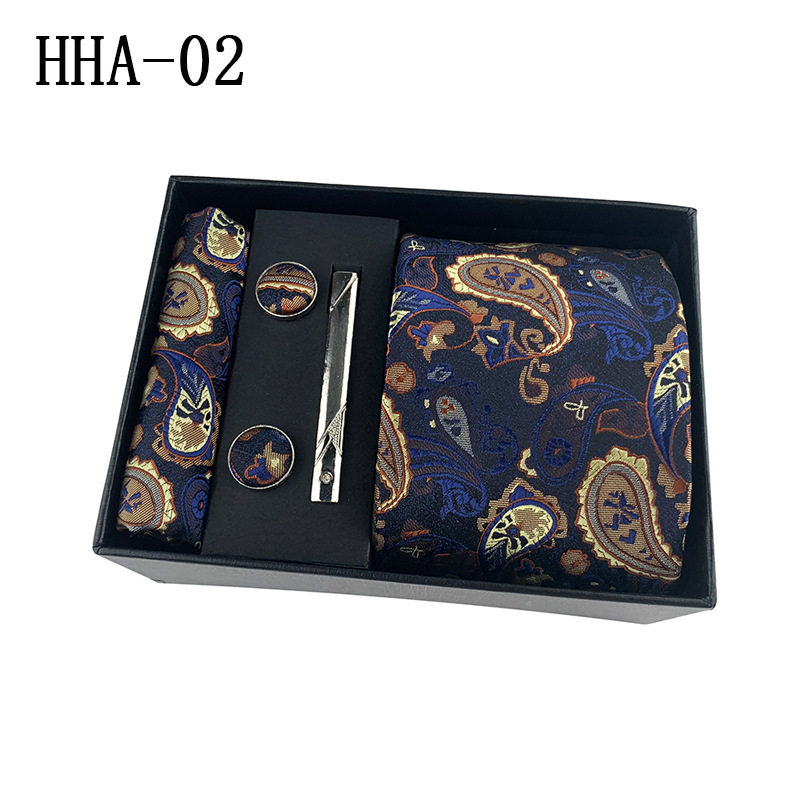 Picture of Factory Wholesale Men's Tie Business Dress Wedding Photo Suit Accessories Tie Cufflinks Square Tie Gift Box