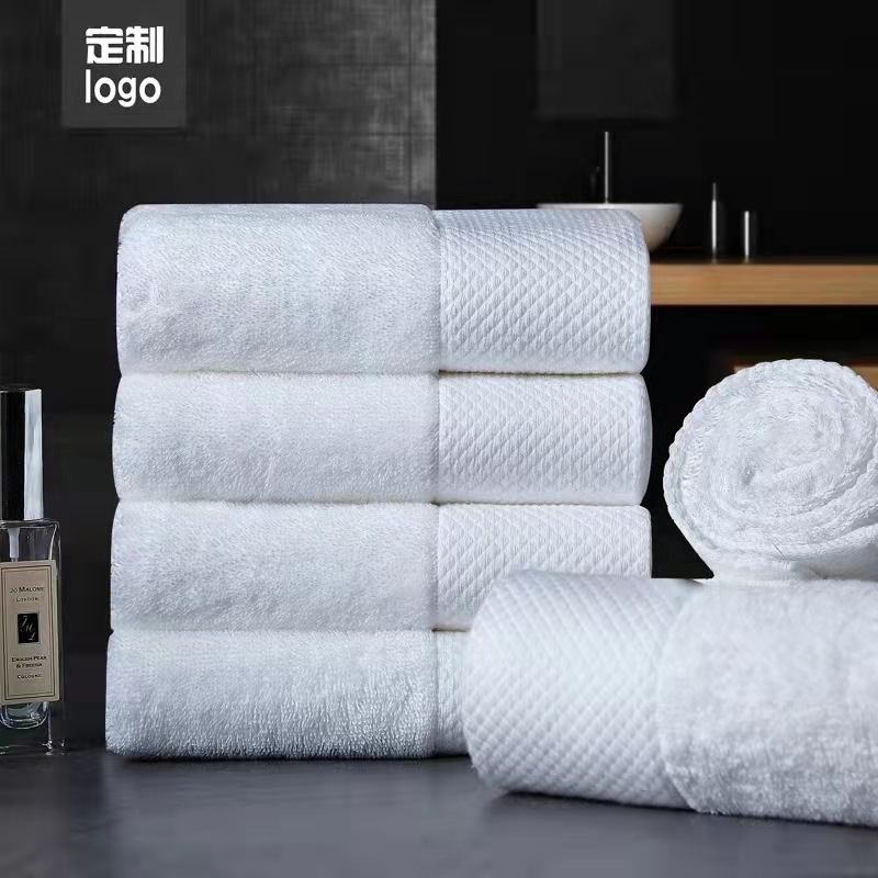 Homestay Hotel Star Hotel 16 long staple cotton cotton towel bath towel thickened absorbent embroidered logo