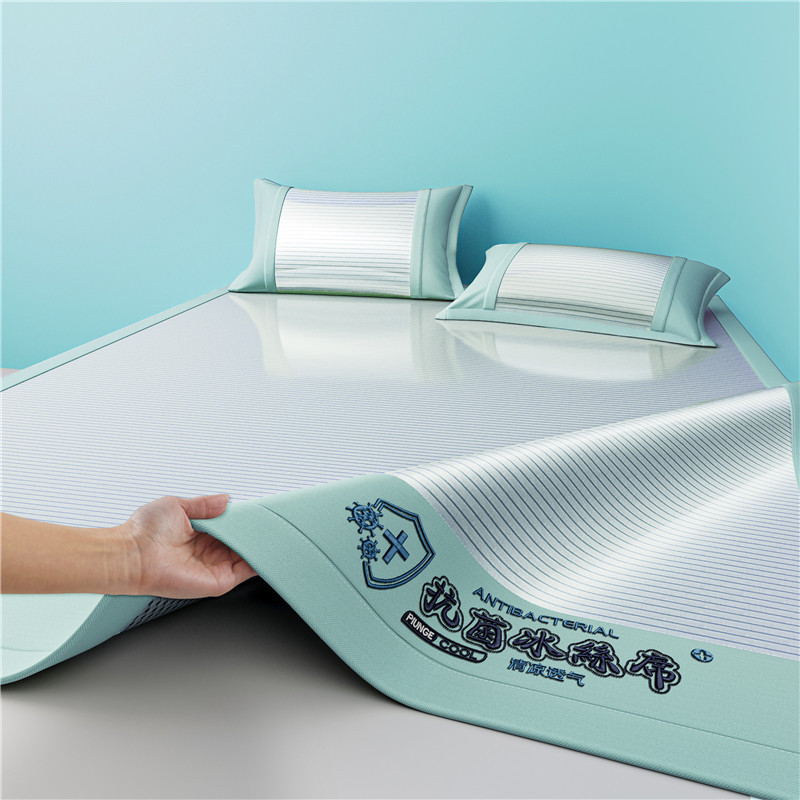 Picture of 2025 Explosions Antibacterial Ice Silk Mat Summer Sleeping Naked Maternal and Infant Class Air-conditioned Mat Machine Washable Folding Bed Cover Soft Mat