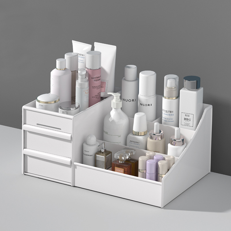 Picture of Drawer type cosmetic box dormitory finishing plastic rack cosmetics skin care dressing table desktop storage box wholesale