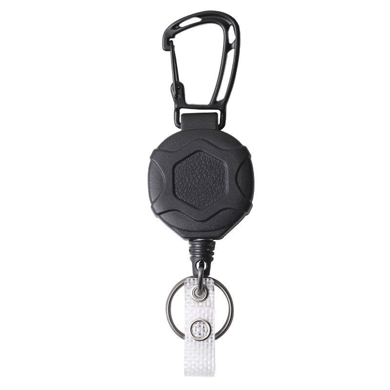 Picture of Wholesale New easy pull telescopic buckle high rebound mountaineering easy pull wire rope anti-lost anti-theft device PC black card sleeve