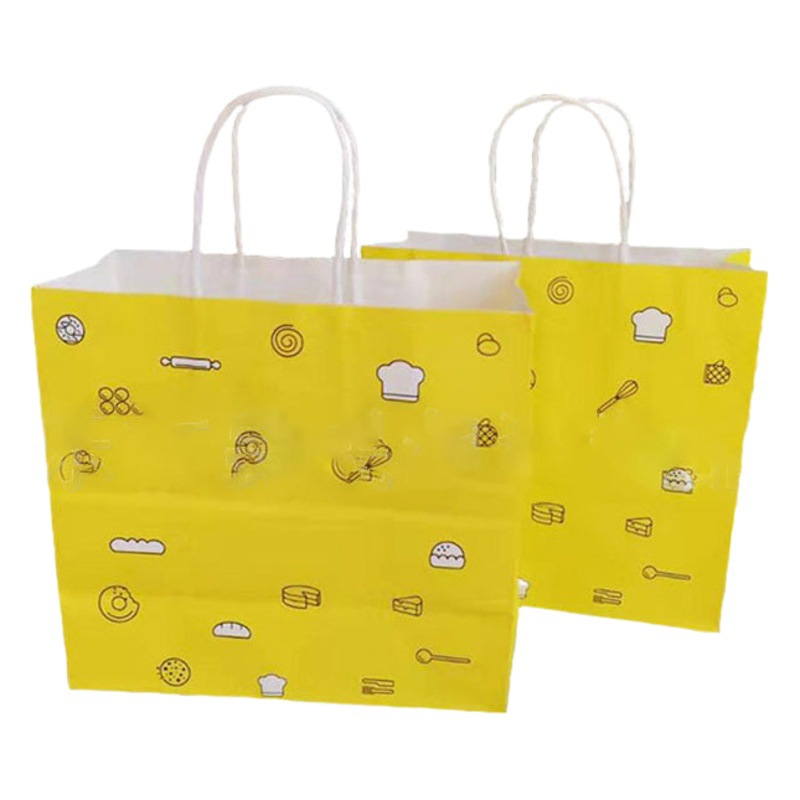 Disposable Baking Packaging Kraft Paper Bag Manufacturer Catering Takeaway Bread Packaging Paper Source Factory
