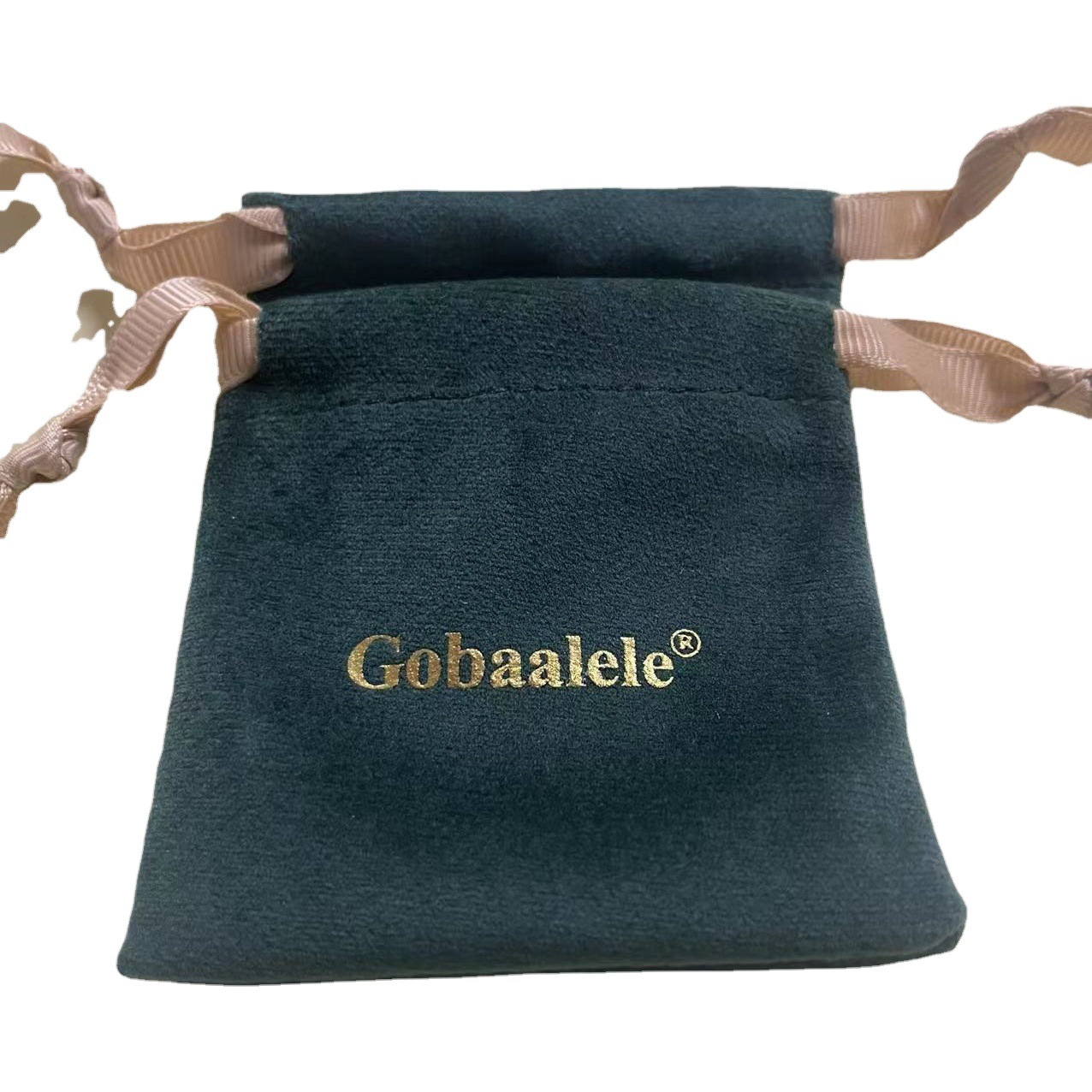 Dark Green Bronzing Drawstring Velvet Bag Jewelry Gift Drawstring Velvet Bag Jewelry Bracelet Storage Bag