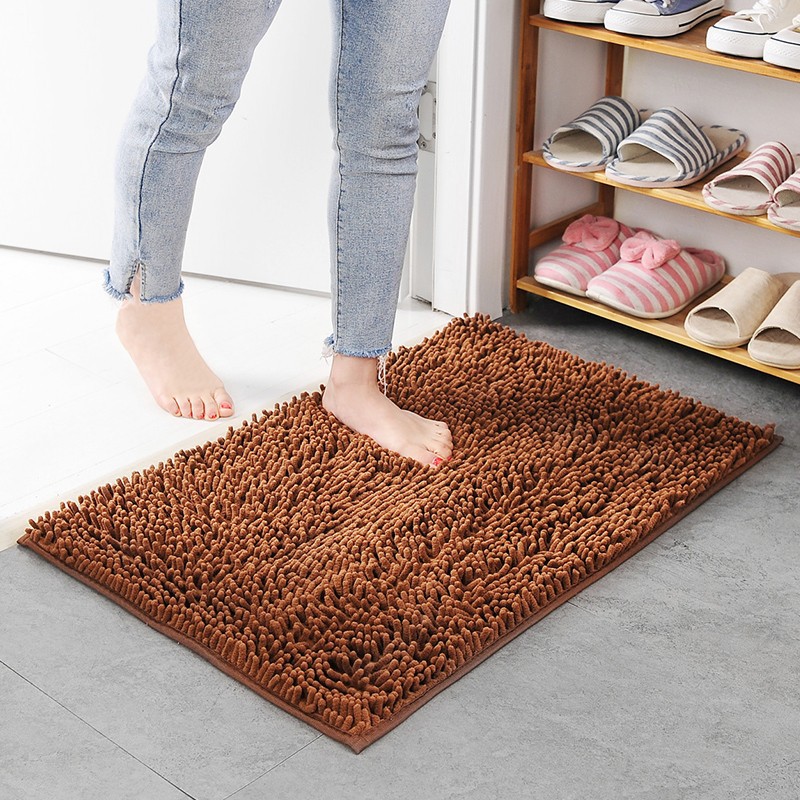 Picture of Floor Mats Wholesale Chenille Long Hair Floor Mats Bedroom Kitchen Living Room Carpet Bathroom Entrance Water-Absorbent Non-Slip Floor Mats