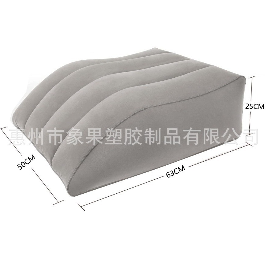 Picture of Triangular Inflatable Spot Travel Leg Pillow Fracture Lift Flocked Leg Pad Outdoor Wedge-Shaped Knee Relaxation to Relieve Fatigue