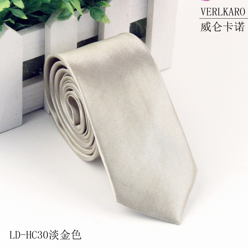 Picture of Leisure students 5cm solid color narrow version ins polyester silk business men's multi-color optional tie manufacturers in stock wholesale