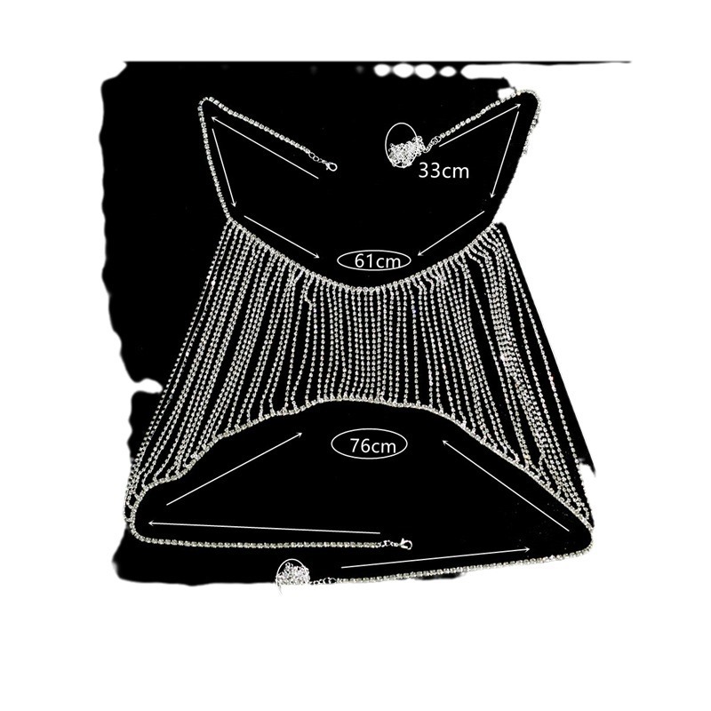 Picture of European and American cross-border jewelry shiny rhinestone bikini body chain suit tassel sexy chest chain shorts female chain