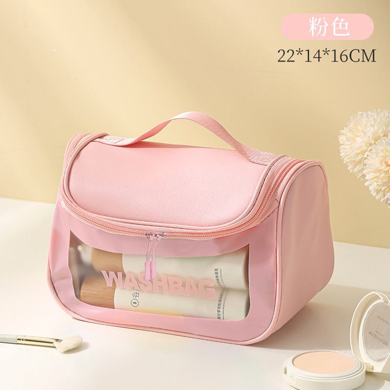 Picture of Waterproof Wash Bag Large Capacity Travel Cosmetic Storage Bag High-grade Sense Portable Transparent PVC Wash Bag for Women