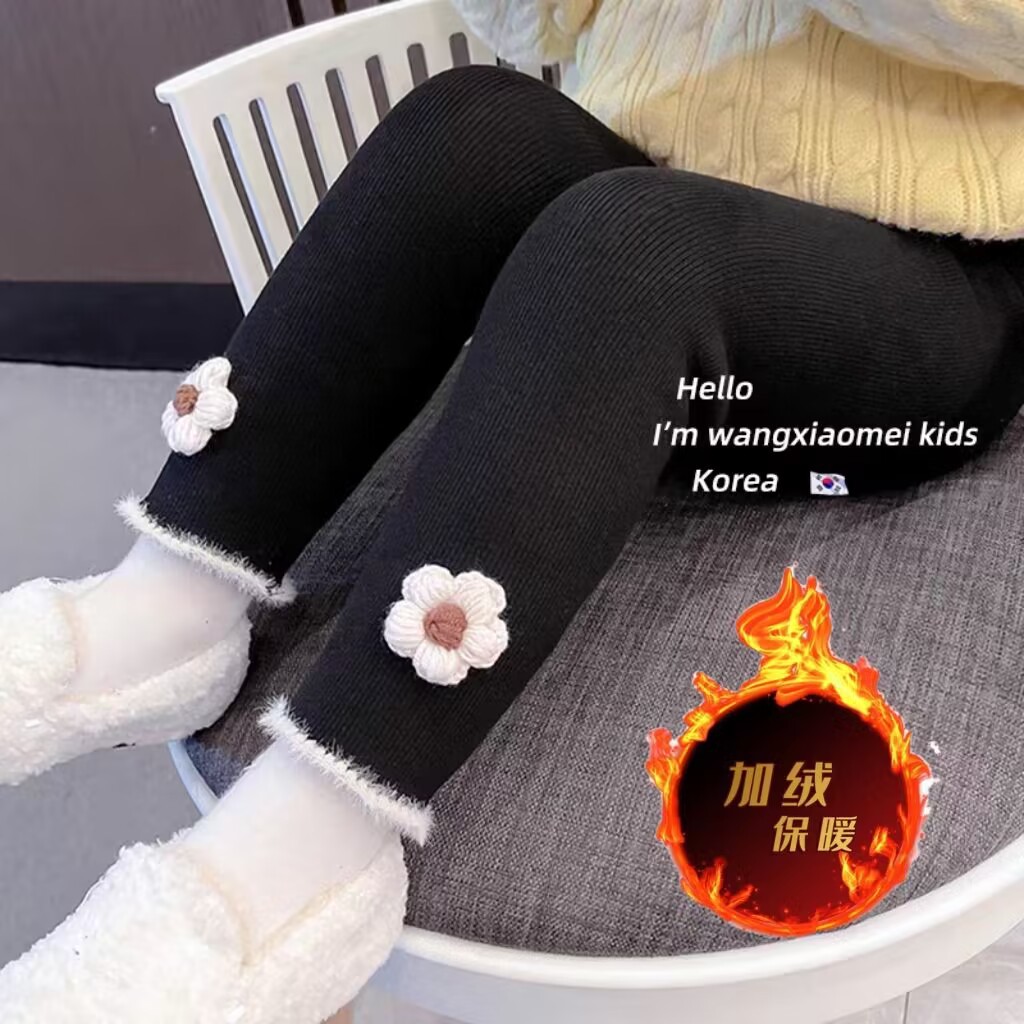 Picture of Girls' leggings autumn and winter New fleece-lined/not fleece-lined Western style little girl all-match one-piece velvet pants fashion wholesale