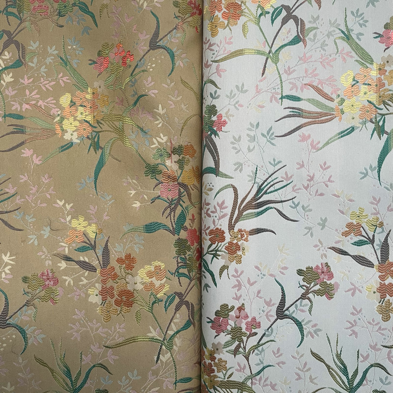 New Colorful Orchid Two-Color Chinese Style Jacquard Fabric Cheongsam Tang Suit Children's Clothing Hanfu Chinese Style Manufacturer Ready Stock