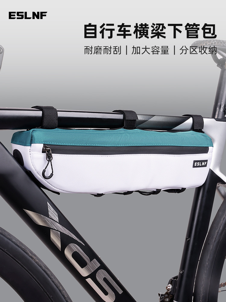 Eslnf Road Bicycle Upper Tube Bag Front Beam Bag Mountain Bike Cycling Bag Large Capacity Storage Bag Cycling Equipment