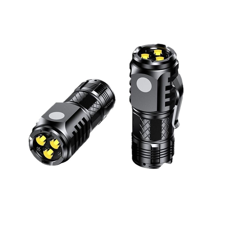 Picture of Strong Flashlight Super Bright Outdoor Portable Rechargeable Mini Flashlight Long Range Three-Eyes Monster Flashlight