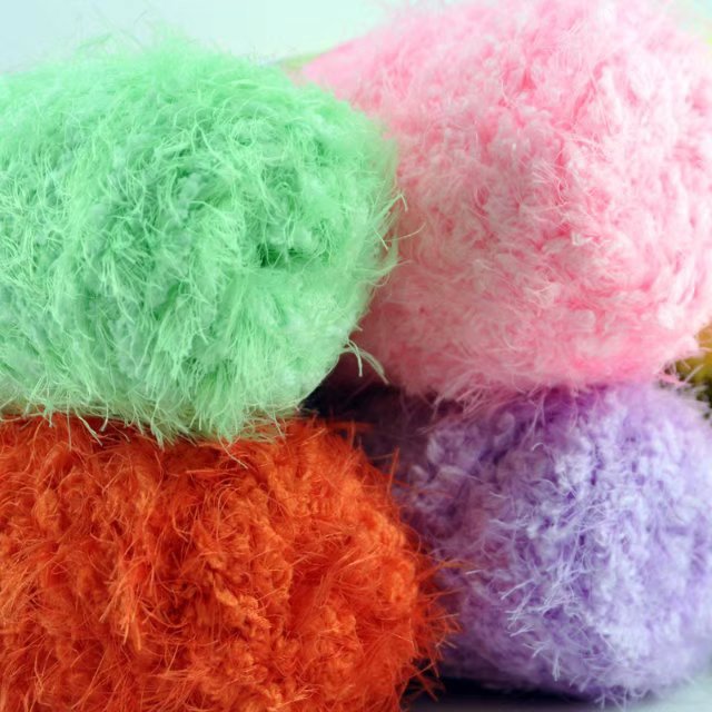 Picture of Coral Mink Velvet Wool Phoenix down Long Hair Imitation Fur Wool Thread Hand Knitted Stick Needle Baby Kidsren Outwear Thread Cross-Border