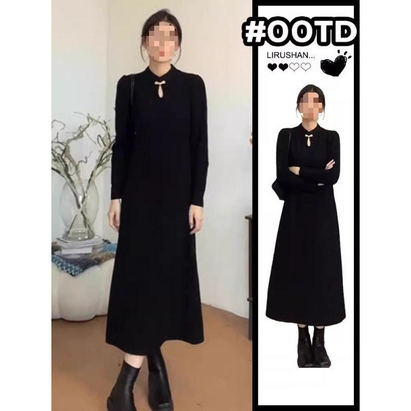 New Chinese Style National Style Black dress Children Early Autumn 2024 New Early Spring Wear Long Skirt Cheongsam High-end Sense