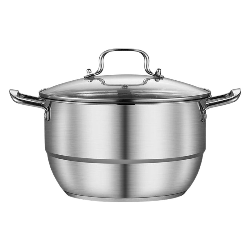 Picture of Stainless Steel Diamond Soup Pot with Steaming Sheet Household Multi-Functional Soup Pot with Steaming Grids Steamer Opening Gift Pot