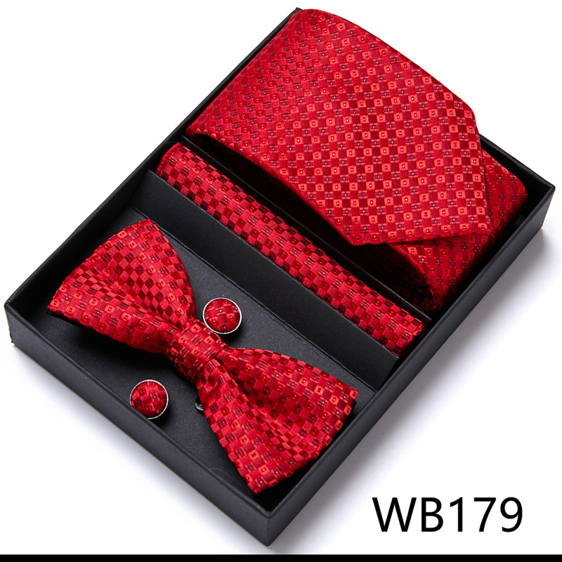 Picture of Men's tie bow tie set gift box 6 sets group tie business formal wedding tie manufacturers wholesale