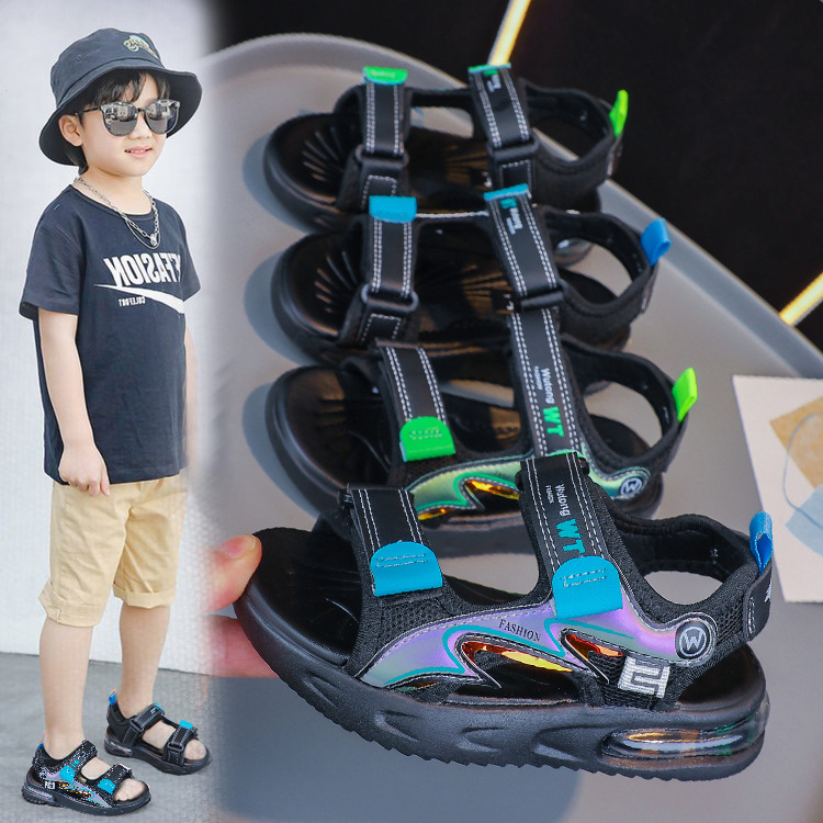 Boys Sandals Summer 2025 New Open Toe Boys Beach Shoes Middle and Big Kids Student Shoes Children Sports Sandals Trendy