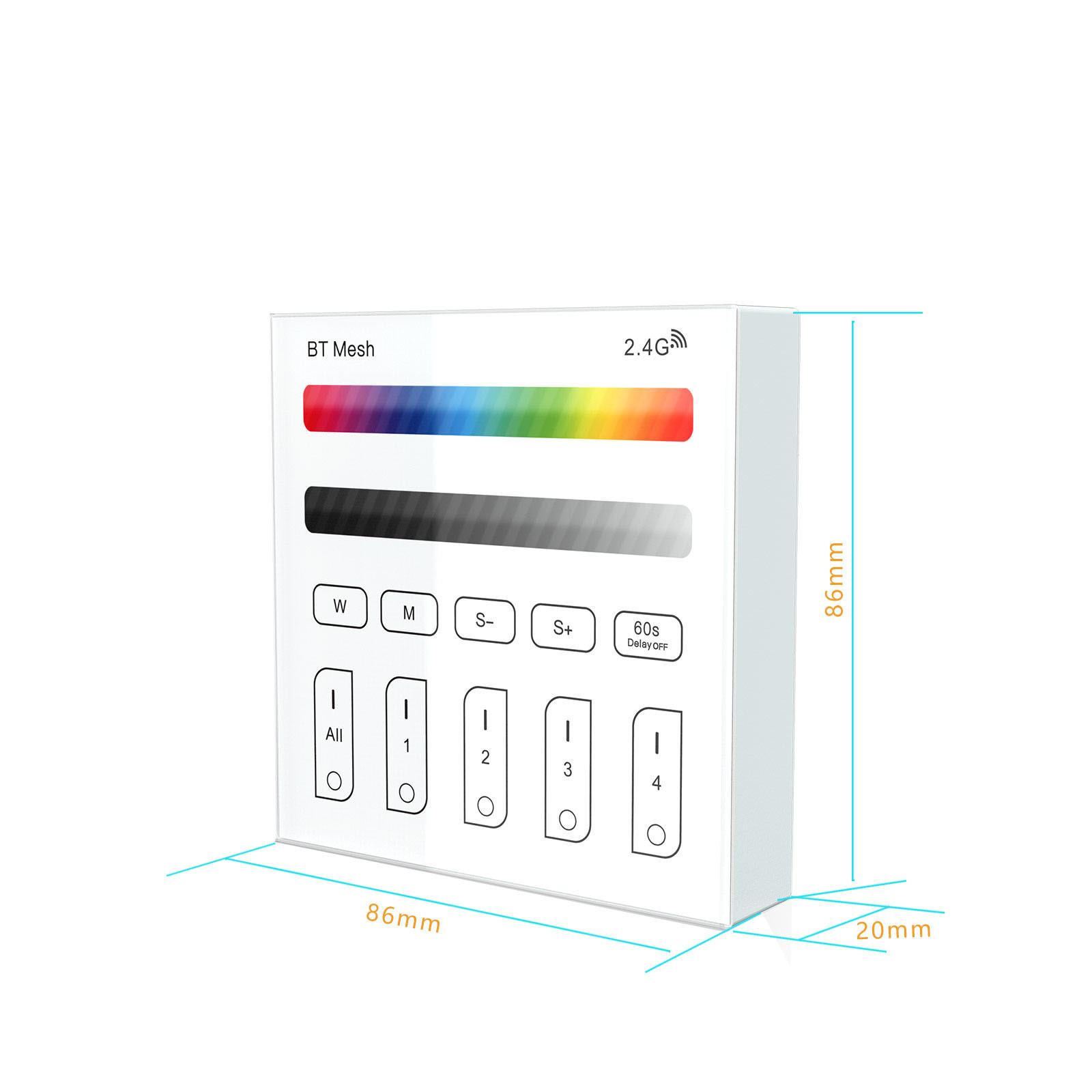 Picture of Touch 86 Panel Bluetooth 2.4g Grouping Rgb Monochrome Lighting Controller Led Wireless Smart Control Intelligent Light Control
