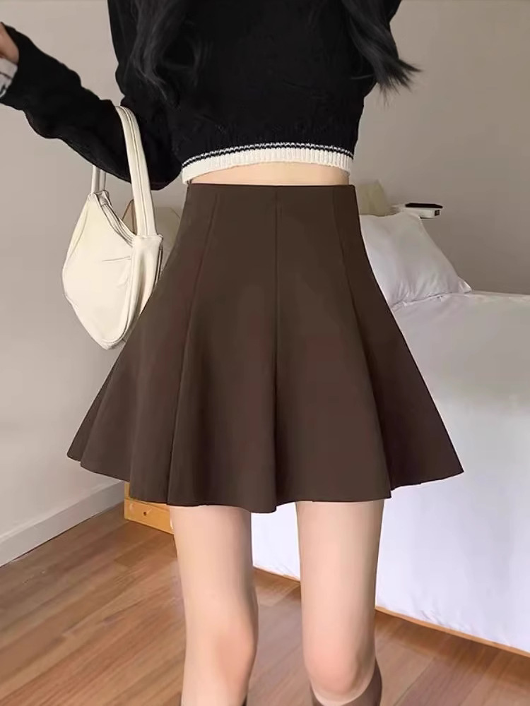 Suit Wool Skirt Slimming Fashion Skirt 2024 New High Waist Skirt Pleated Skirt Umbrella Skirt Short Skirt Tutu Skirt